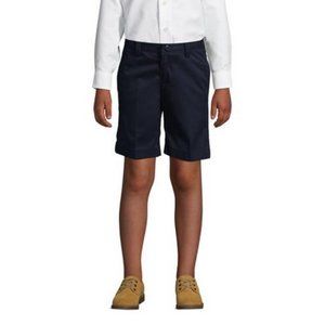 NWT LANDS' END BOYS STAIN/WRINKLE RESISTANT CHINO SHORTS CLASSIC NAVY 1OH